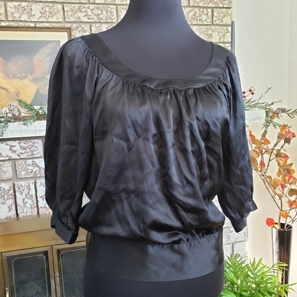 Guess Vintage Black Silk Top size XS - Picture 1 of 4